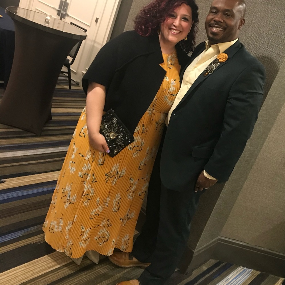 XL Pleated Yellow Floral Maxi Dress